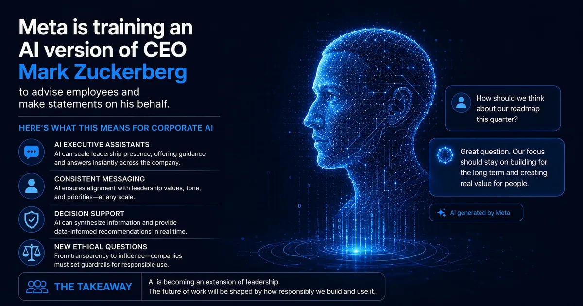 Meta training an AI version of CEO Mark Zuckerberg for corporate leadership